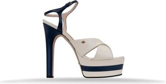 Gucci Gesp Leren Sandalen - Dames - Sandalen met hakken - Grijs - 36 EU - Schoenen