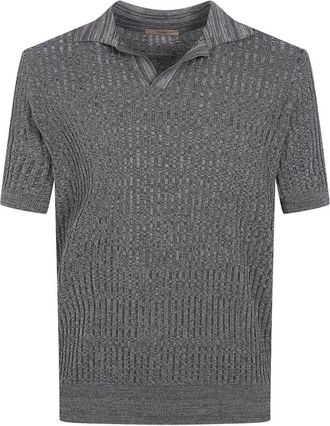 Nuur Short Sleeved Polo Neck Mouline T-Shirt