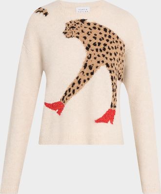 Tanya Taylor Cindy Cheetah Print Sweater
