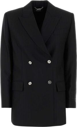 Versace Black Peaked Lapel Blazer