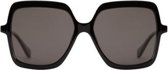 Mohala Eyewear Kilikina Polarized ContourBridge Square Sunglasses in Black Lava /Gray Lenses at Nordstrom