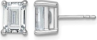Diamond2Deal 14k Gold 3 ct Emerald Lab Grown Diamond Stud Earrings VS Clarity, G-H Color