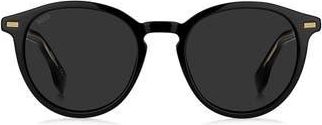 BOSS 51mm Round Sunglasses in Black /Grey at Nordstrom Rack