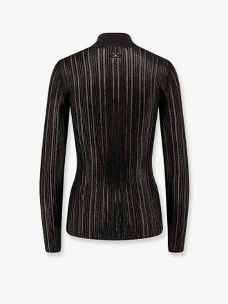 Elisabetta Franchi Metallic Turtleneck Sweater - Black