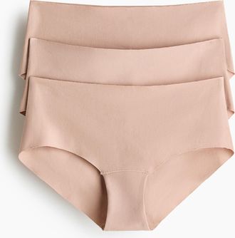 H&M 3er-Pack Unsichtbare Hipster aus Baumwolle - Beige