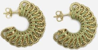 Bottega Veneta Gold-plated Silver Earrings And Crystals