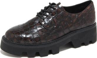 Ash Shadow veterschoenen met reptielenprint - Dames - Veterschoenen - Bruin - 39 EU - Schoenen