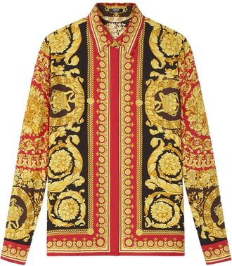 Versace Baroque Print Long-Sleeve Top