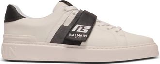 Balmain Calfskin B-Court trainers met PB-tong - Heren - Sneakers - Wit - 44 EU - Leer - Schoenen