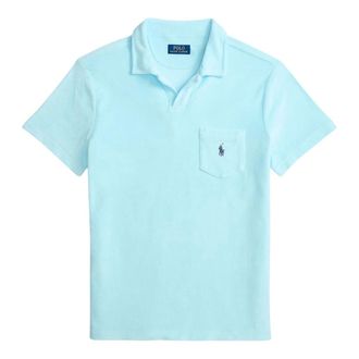 Ralph Lauren Polo Shirts, male, Blue, Size: XL Terry Polo Shirt