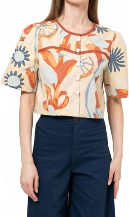 Bel Kazan Lilith Short Sleeve Top In Beige