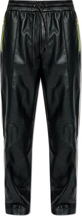 Casablanca Broeken, Heren, Zwart, M, Leer, Lamsleren Broek