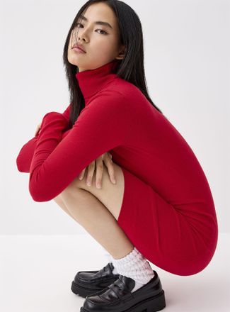 Twik Womens Fitted turtleneck dress