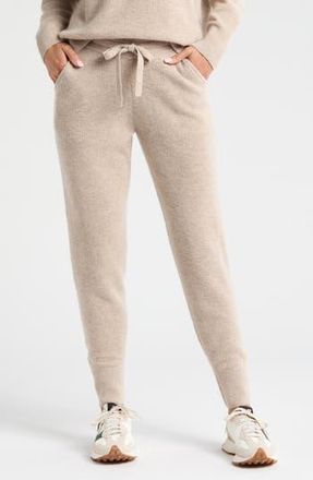 Zella Wool & Cashmere Knit Joggers in Tan Oxford Heather at Nordstrom Rack, Size Xx-Large