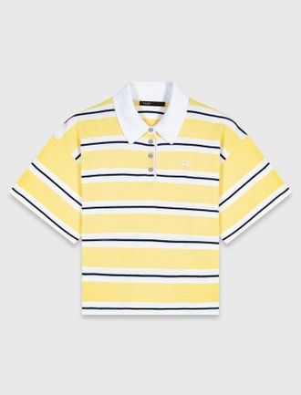 Maje Striped Short-sleeve Polo - Yellow - Maje