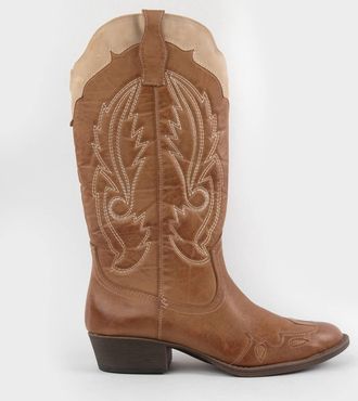 Matisse Footwear Womens Cisco Western Two Tone Boot In Tan/natura