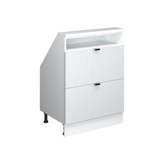 Vicco Armario De Cocina Para Techo Inclinado R-line, Ondulaci&oacute;n Blanca, 60 Cm Con 2 Cajones, Vicco