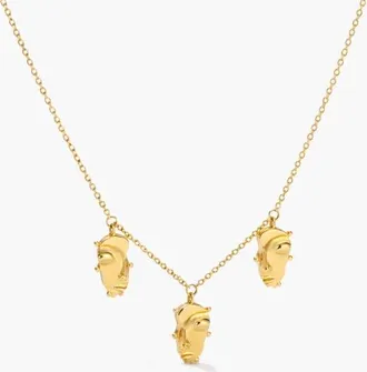 Yoj Visage Mini Charm Necklace in Gold at Nordstrom