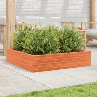 Berkfield Home Decorative Garden Planter Wax Brown 100x100x23 cm Solid Wood Pine | Size: 100 x 100 x 23 cm