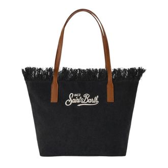 MC2 Saint Barth Tote Bags, female, Black, Size: ONE SIZE City Bag Mid Fringe