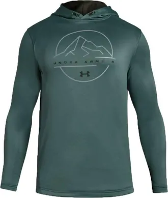 Under Armour Mens Tech Terry Mtn Graphic Hoodie In Toddy Green