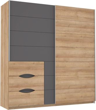 Home Heavenly Armario 2 puertas correderas + cajonera 200 cm roble ancient