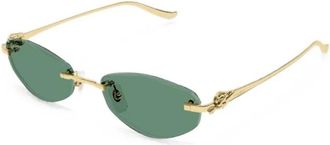 Cartier Ct0675S Zonnebril - unisex - Accessoires - Geel - Maat: 55 MM Nylon