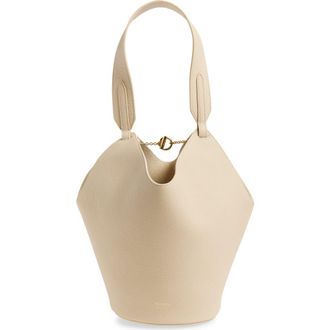 Khaite Mini Lotus Leather Tote Bag in Dark Ivory 445 at Nordstrom