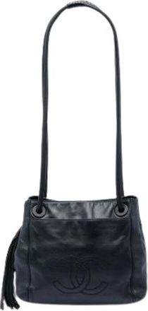 Chanel Pre-owned Vintage Schoudertas - Dames - Vintage Schoudertas - Zwart - ONE Size - Leer - Vintage