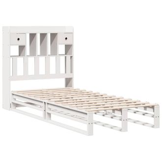 Berkfield Home Decorative Bookcase Bed Frame White 75x190 cm Small Single Solid
