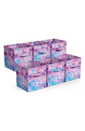 Sorbus 6-Pack Foldable Storage Cube Bins in Tie- Dye Purple/blue at Nordstrom Rack