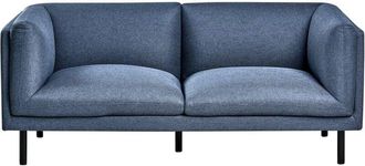 Beliani Beliani - 2 Seater Sofa Upholstered Fabric Metal Legs Living Room Furniture Dark Blue Vorgod
