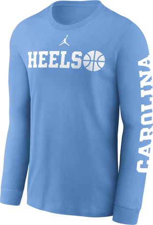 Nike Jordan Mens North Carolina Tar Heels Basketball Icon Jordan College Long-Sleeve T-Shirt in Blue | NKAC4EYNCN-KCK