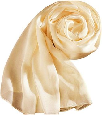 World of Shawls Elegant Large SILK SATIN Shawl/Scarf/Wrap/Throw Wedding, Bridal, Bridesmaid, Cover Up (Buttercream)
