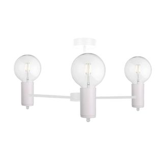 Netlighting Arde Multi Arm Semi Flush Ceiling Light White 60cm 3x E27