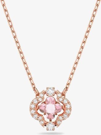 Swarovski Sparkling Dance Rose Gold Tone Pink and White Necklace 5514488