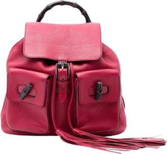 Gucci Pre-owned Leather backpacks - Dames - Vintage Rugzakken - Roze - ONE Size - Vintage