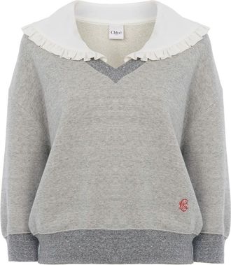 Chloé Felpa In Pile ChinÉ Con Collo In Seta Arricciata-Donna