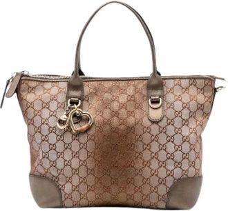 Gucci Pre-owned Handbags, female, Brown, Size: ONE SIZE Pre-owned Vintage Canvas Handbag