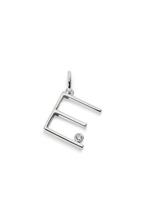 Monica Vinader Lab Grown Diamond Initial Pendant in Sterling Silver E at Nordstrom