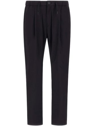 Herno Tailored Black Trousers with Button Closure