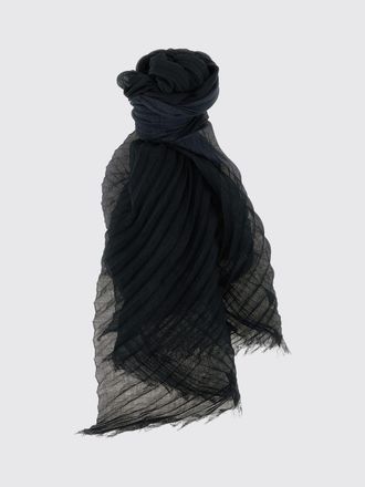 Issey Miyake Rectangular Pleated Technical Fabric Scarf with Fringed Hem