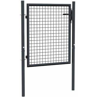 vidaXL vidaXL Cancello da giardino in rete di acciaio zincato 100x75 cm grigio