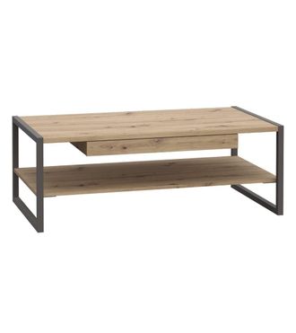 Home Heavenly Mesa de centro estilo industrial con revistero y caj&oacute;n