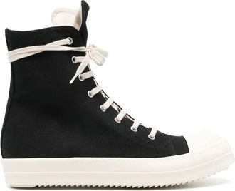 Rick Owens canvas sneakers - men - Calf Leather/Fabric/Fabric/Rubber - 46 - Black