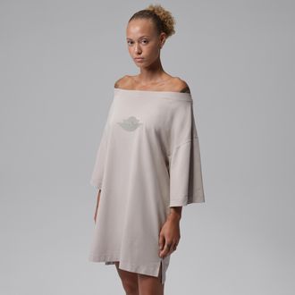 Nike Jordan Womens Jordan Flight T-Shirt Dress in Grey | IM6801-014