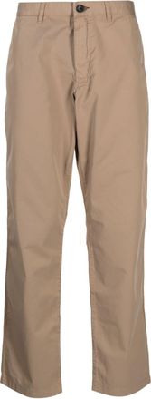 Paul Smith logo-patch tapered chinos - men - Organic Cotton/Elastane - 36 - Neutrals