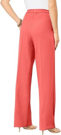 Roaman's Plus Size Wide Leg Bend Over Pant in Sunset Coral at Nordstrom, Size 20