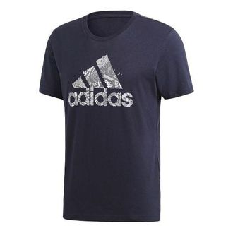 adidas Mh Bos Graph Logo Printing Round Neck Short Sleeve Blue DV3087