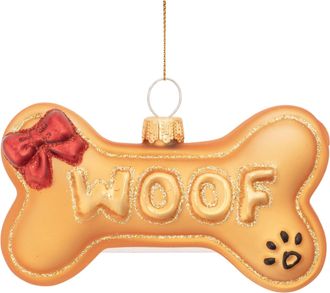 Melrose International Glass Dog Bone Ornament (Set of 12) - Orange, Red